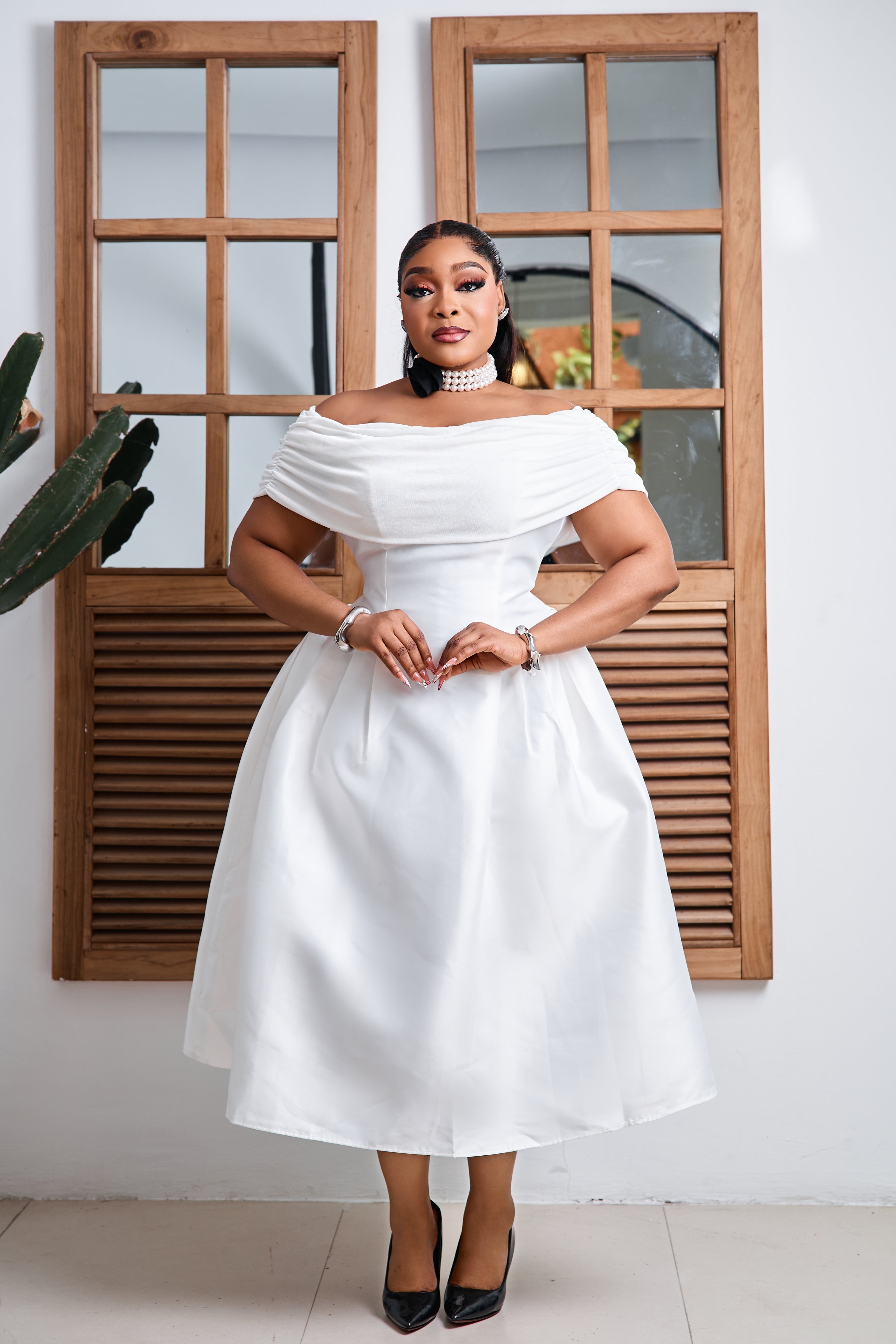 Ivory Grace Midi Dress