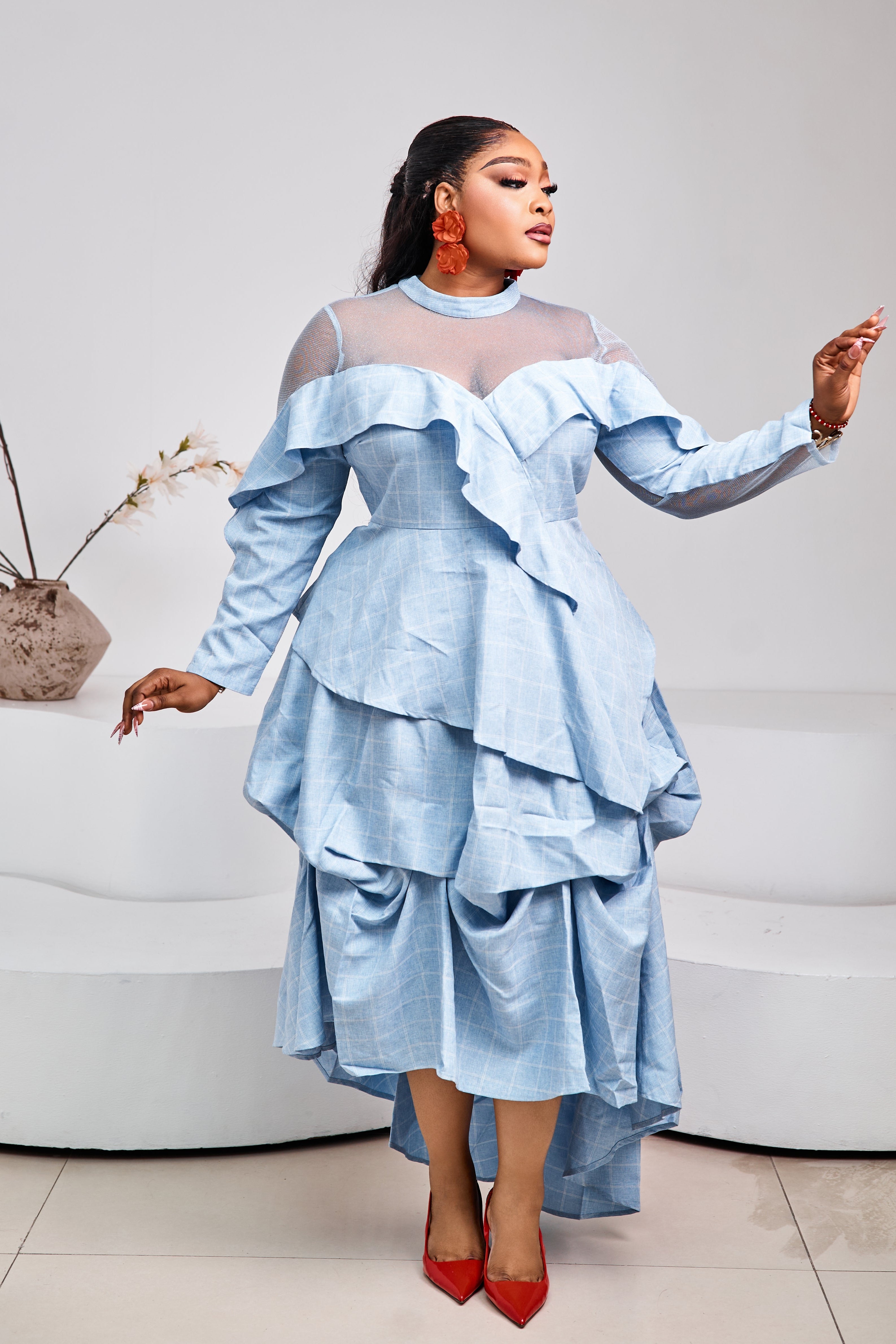 Sterra Fashion Kaima Couture Set featuring intricate embroidery and vibrant fabric in a stylish traditional design.