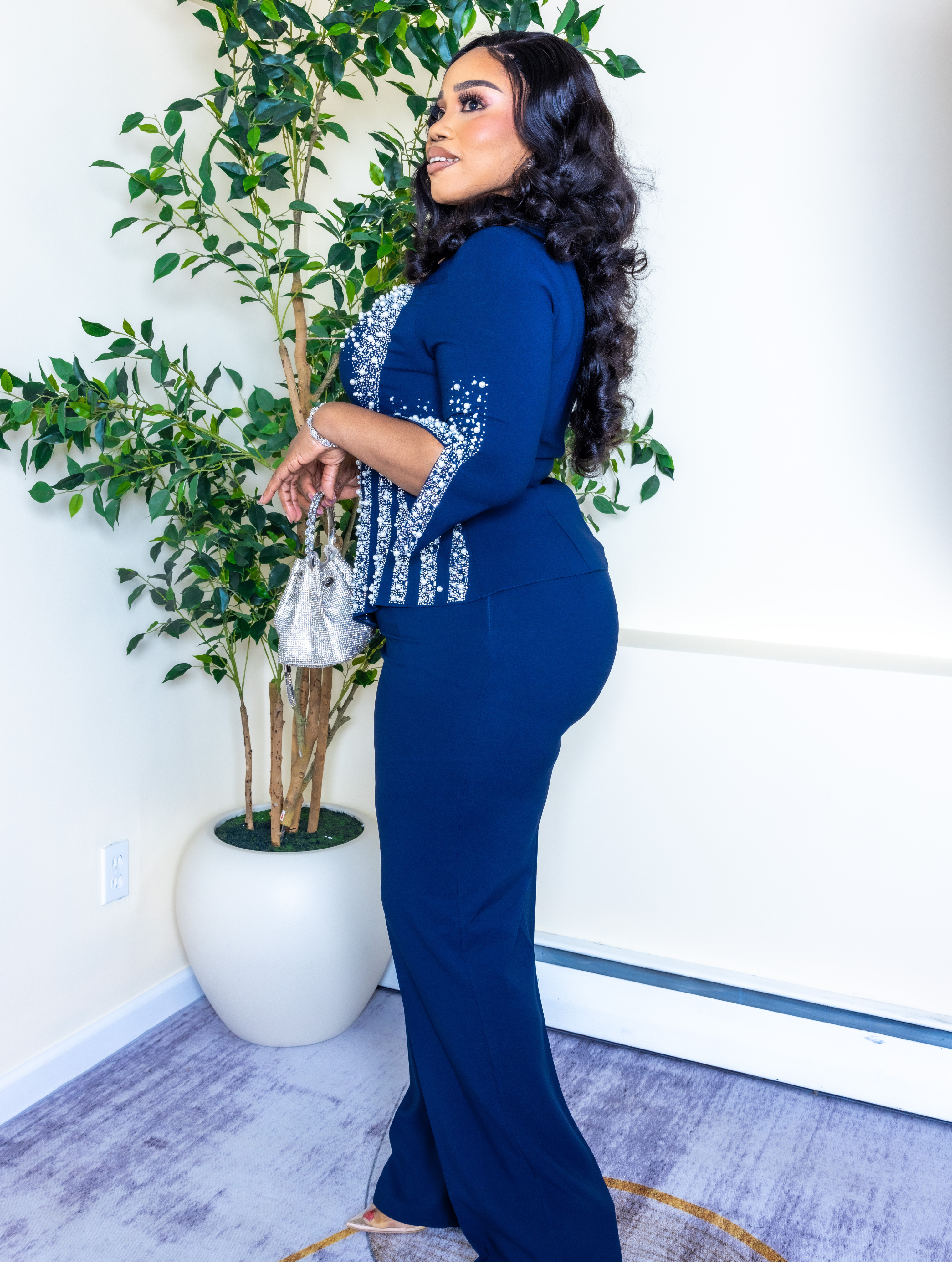 Quinn Crystal Set – Blouse & Pants