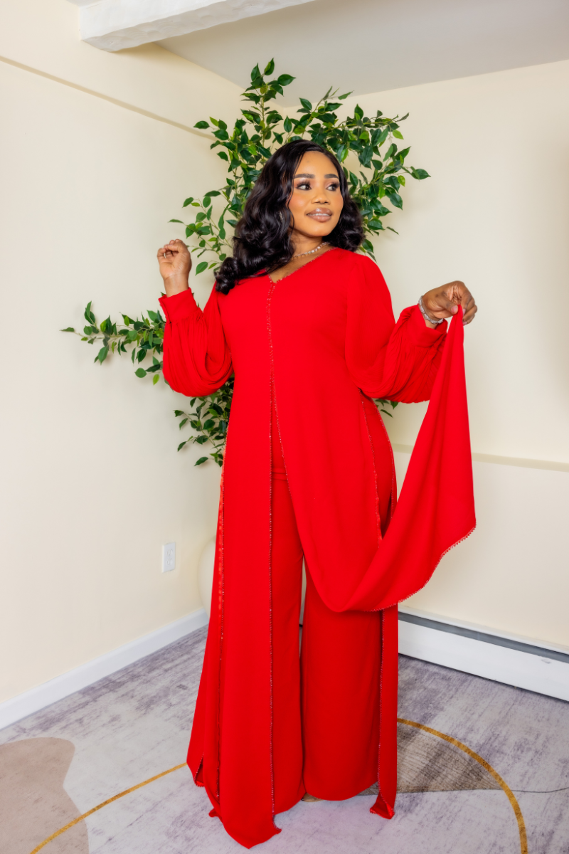 Crimson Embellished Jumpsuit