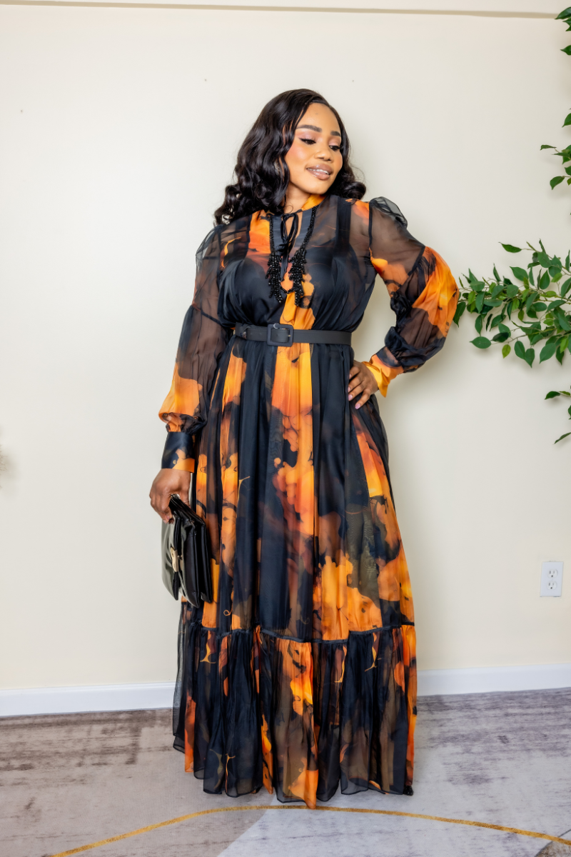 Molten Noir (Dress + Under Slip + Belt)