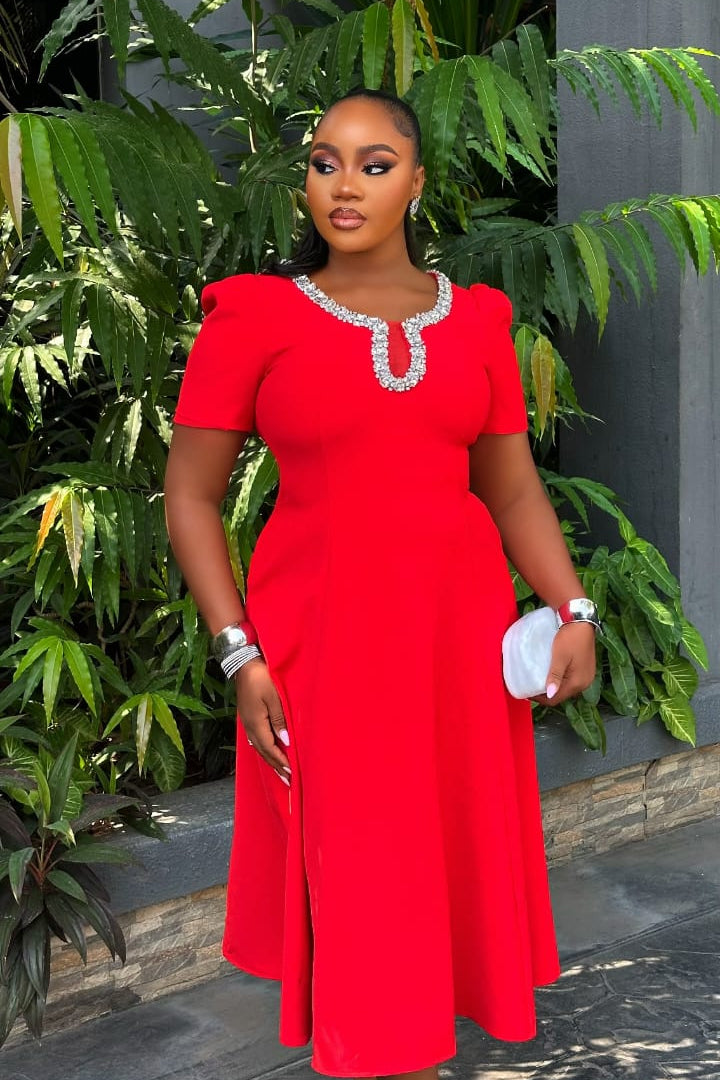 Scarlet Heirloom Red Dress - STERA FASHION