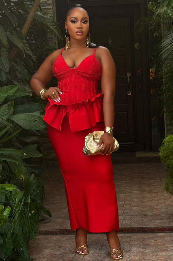 Vantelle Red Dress - STERA FASHION