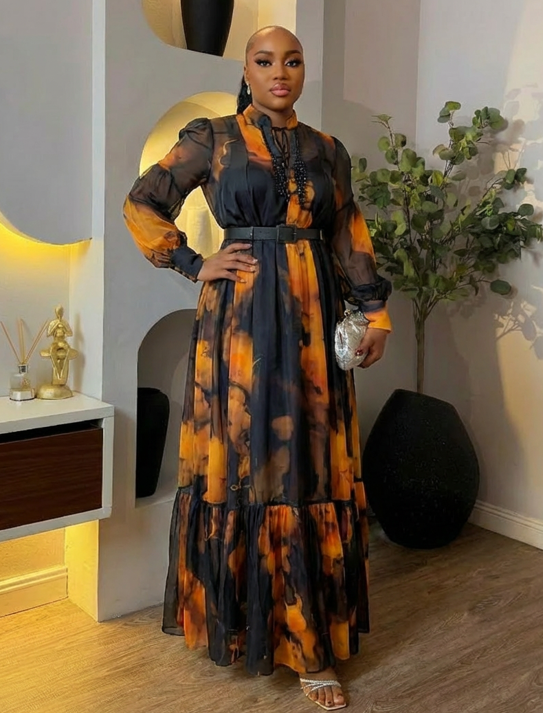 Molten Noir dress with under slip and belt from STERA FASHION BOUTIQUE, featuring elegant black fabric and stylish design.