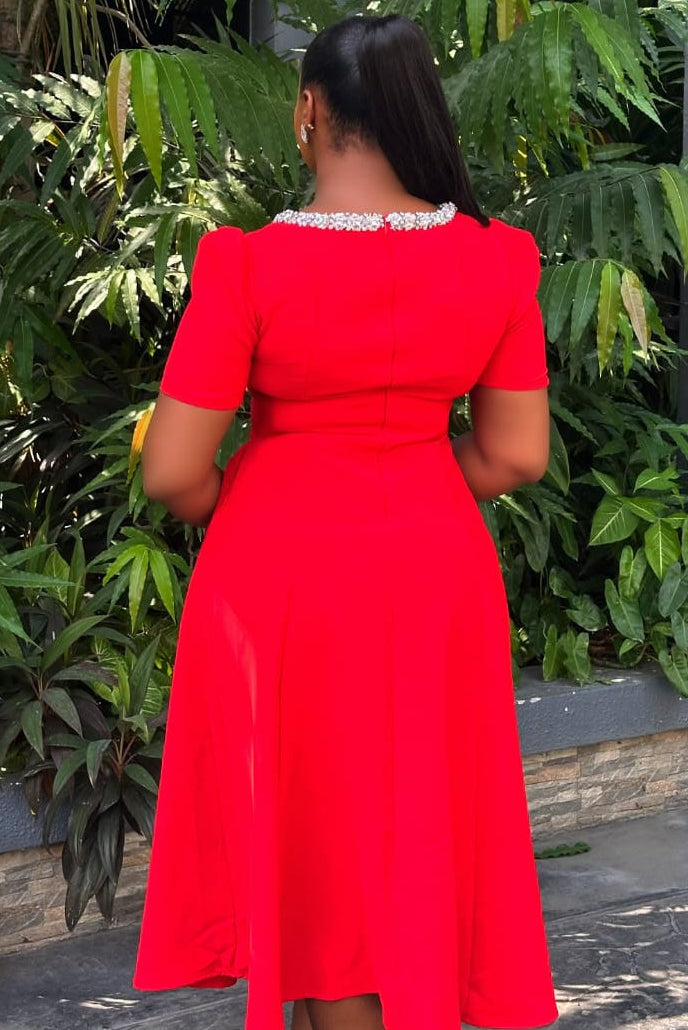Scarlet Heirloom Red Dress - STERA FASHION
