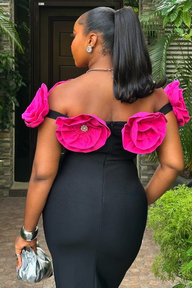 Floret Royale Dress (Pink) - STERA FASHION