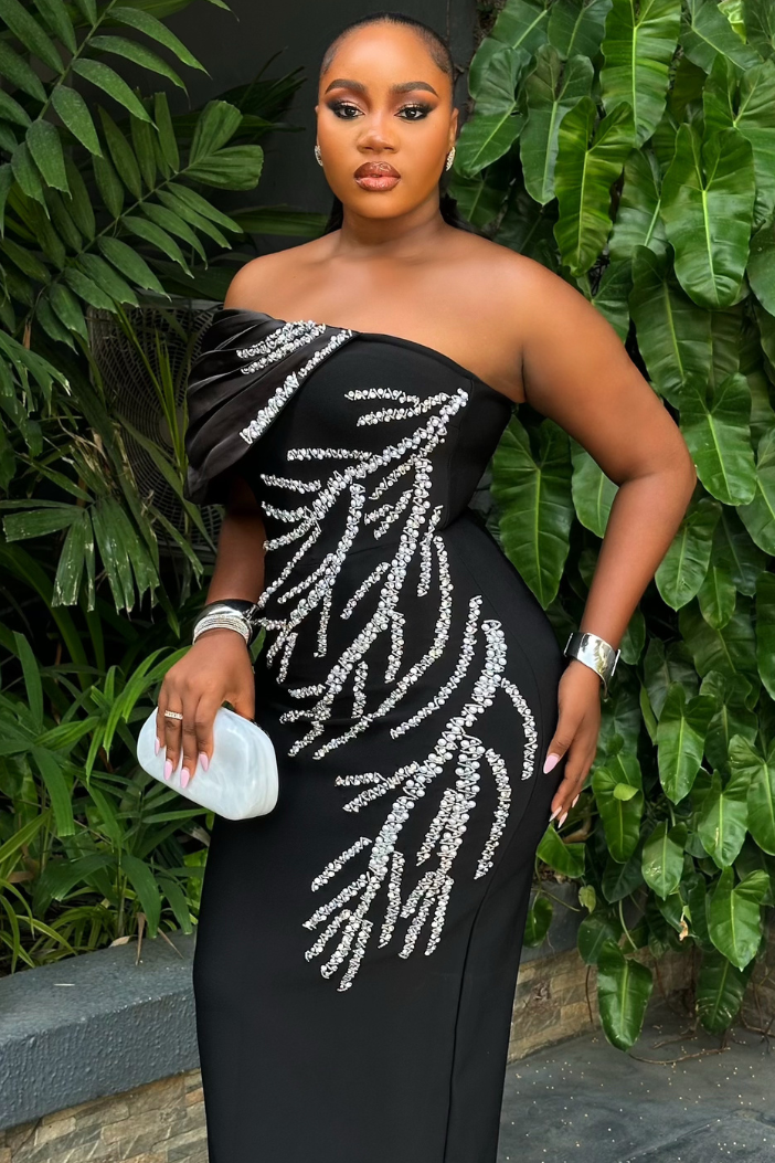 Crystal Drape Dress - STERA FASHION 