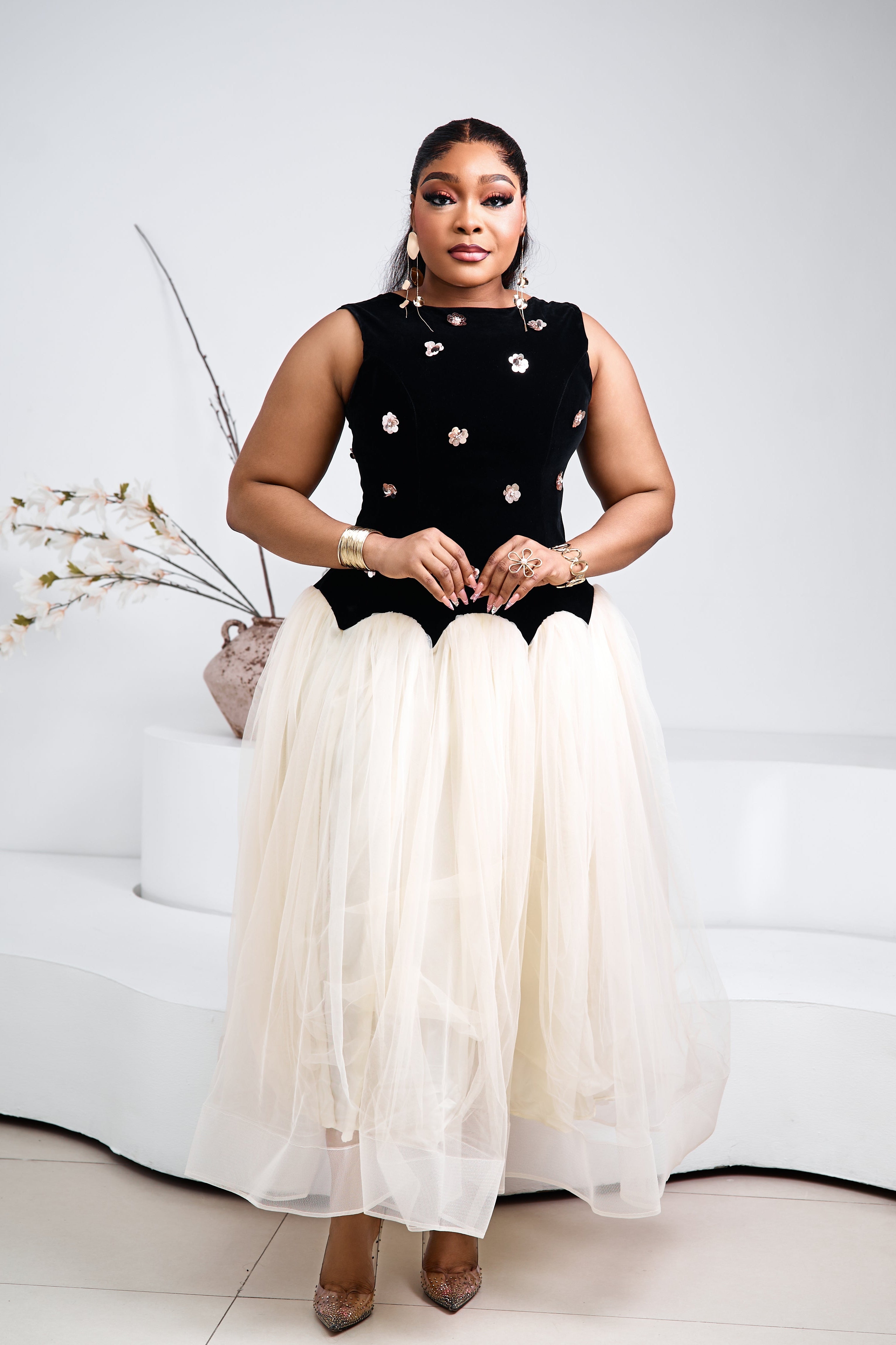 Belle Tulle Maxi Dress (Noir)