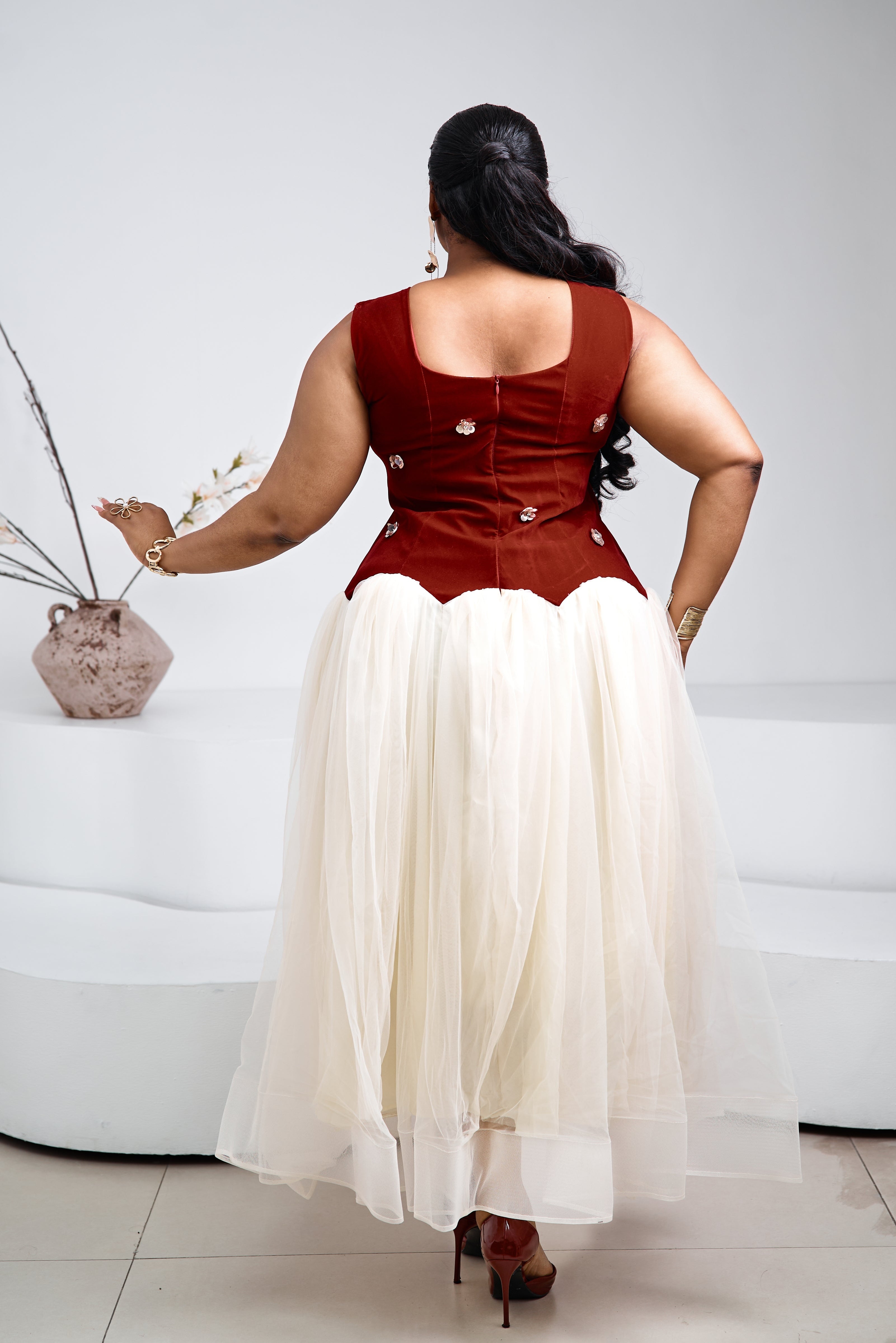 Belle Tulle Maxi Dress (Rouge)