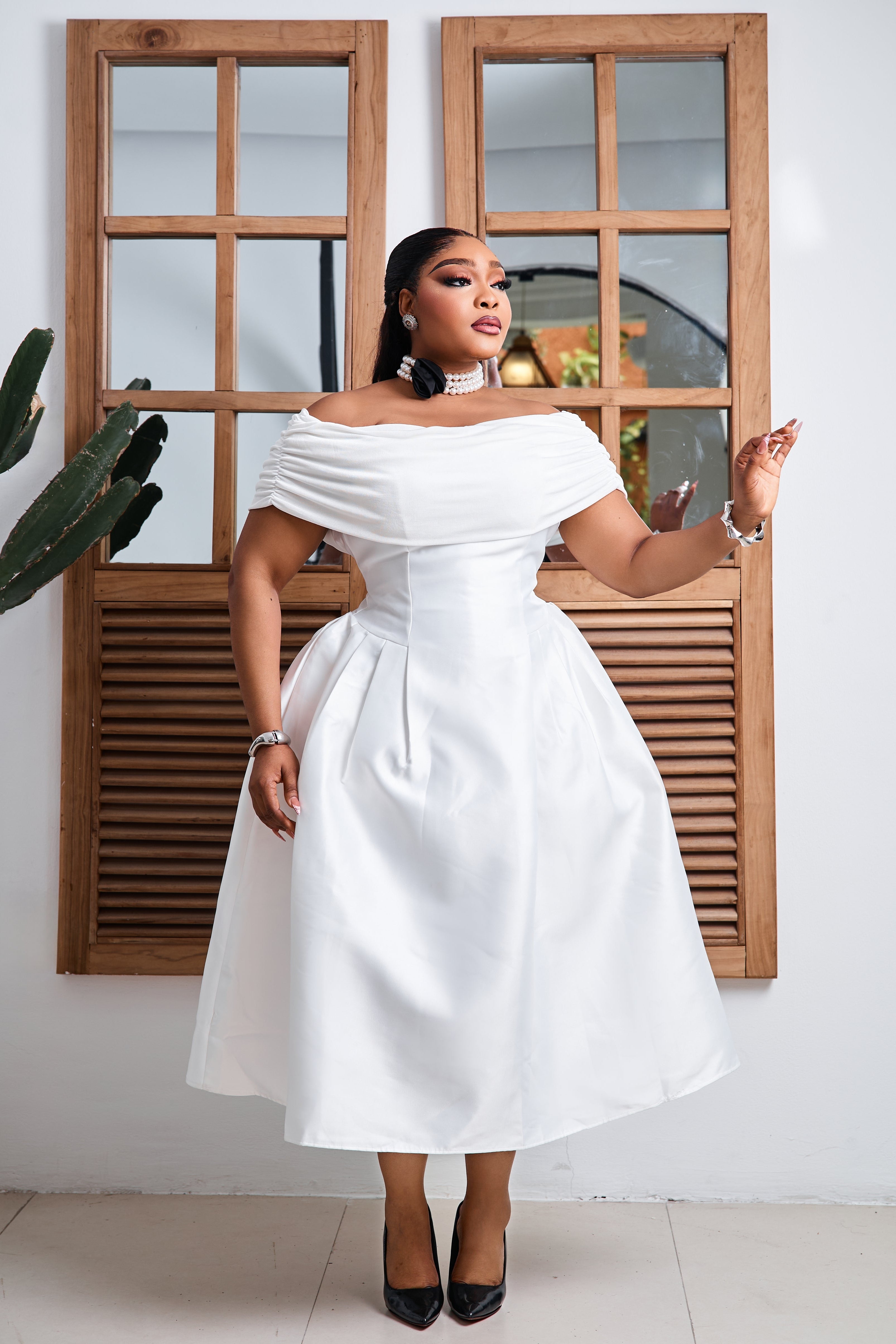 Ivory Grace Midi Dress