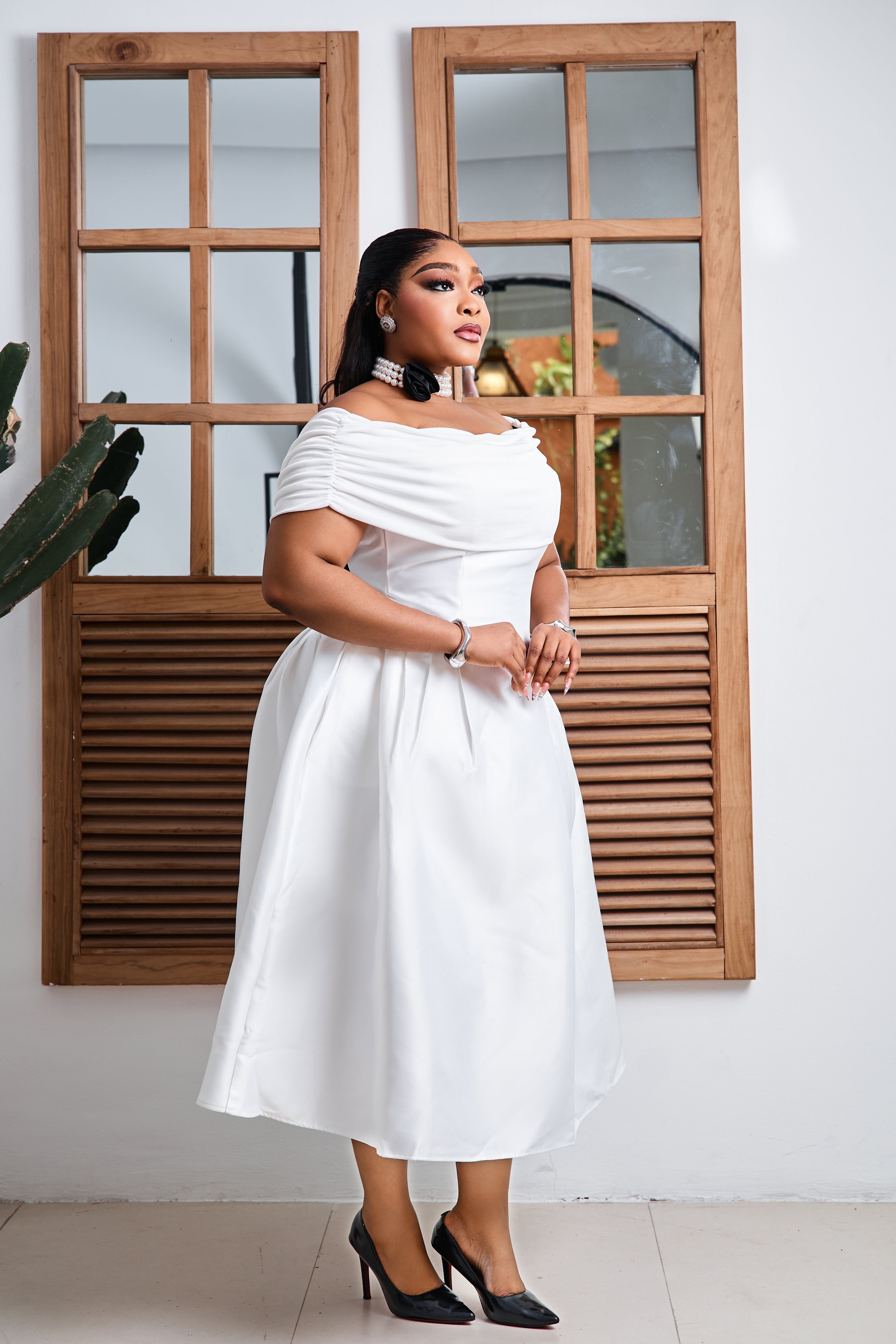 Ivory Grace Midi Dress