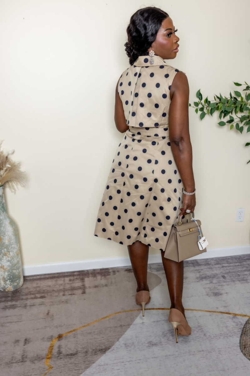 Parisian Poise Polka-Dot Dress