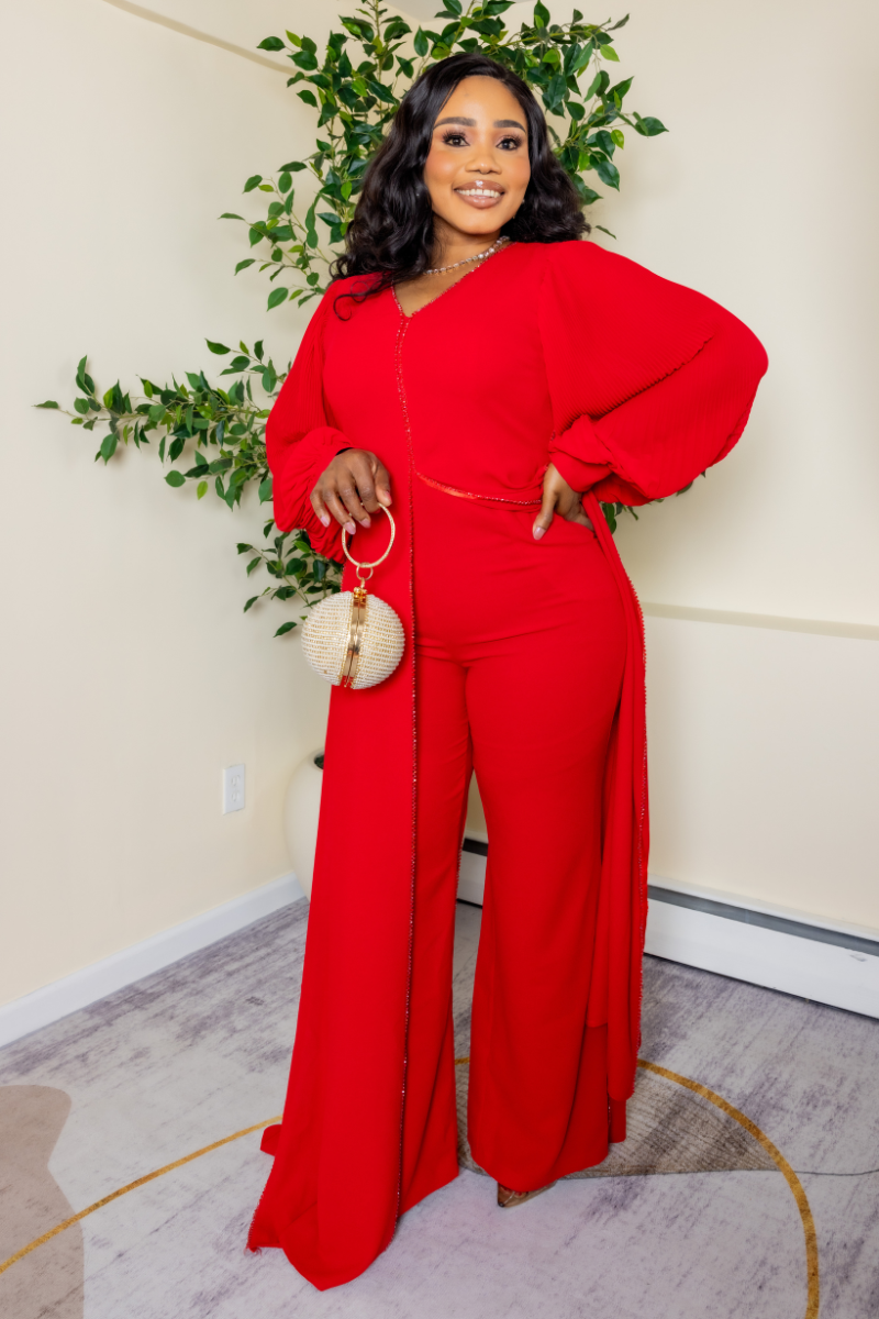 Crimson Embellished Jumpsuit