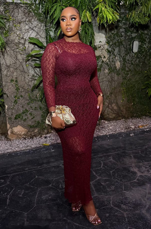 Bordeaux Royale Dress - STERA FASHION 