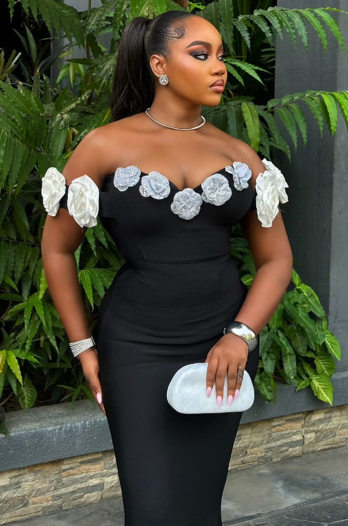 Midnight Bloom Dress - STERA FASHION 