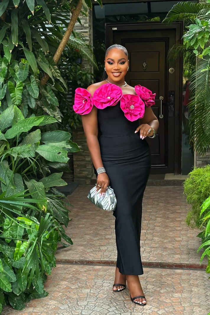 Floret Royale Dress (Pink) - STERA FASHION 