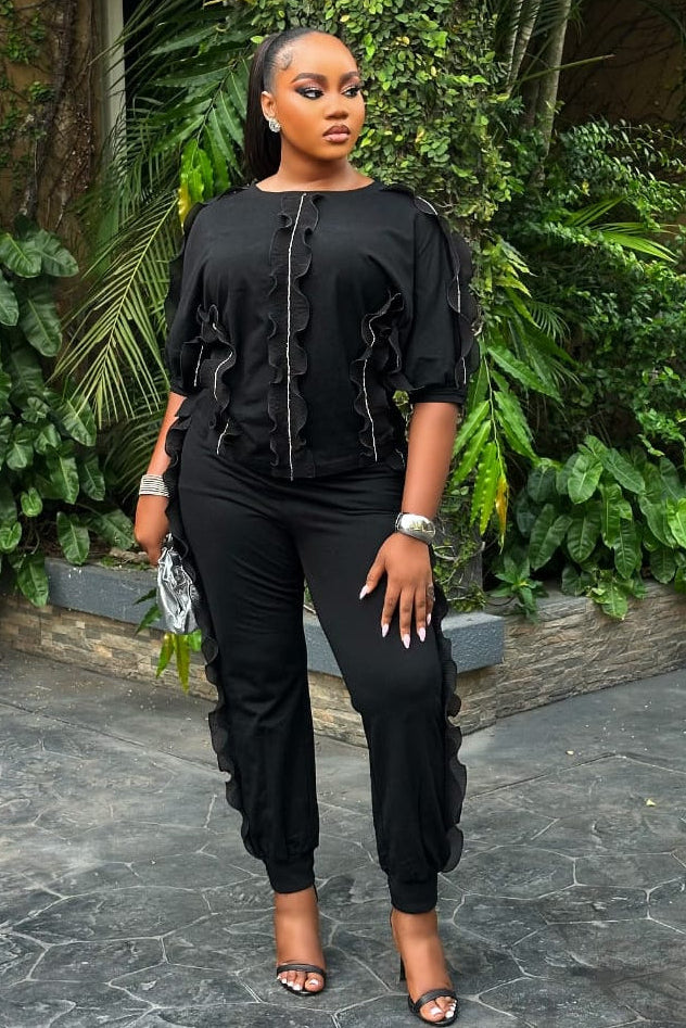 Classic Noir Pant Set - STERA FASHION 