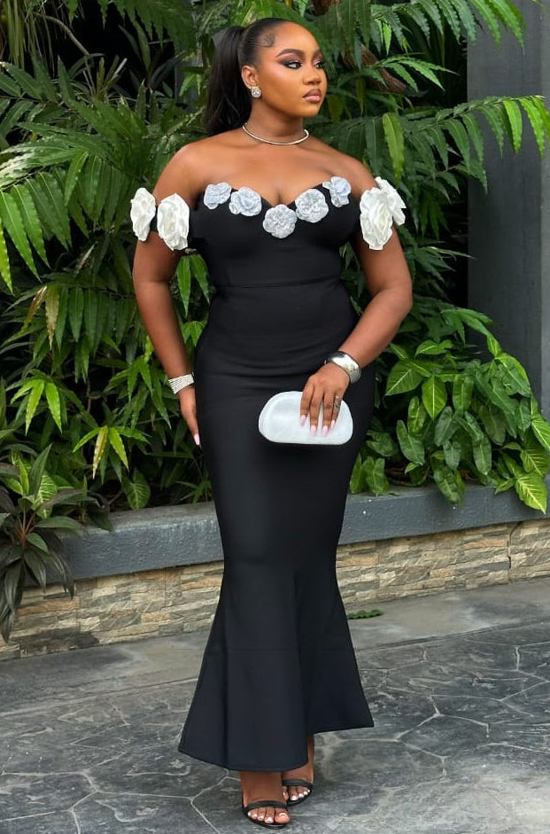 Midnight Bloom Dress - STERA FASHION 