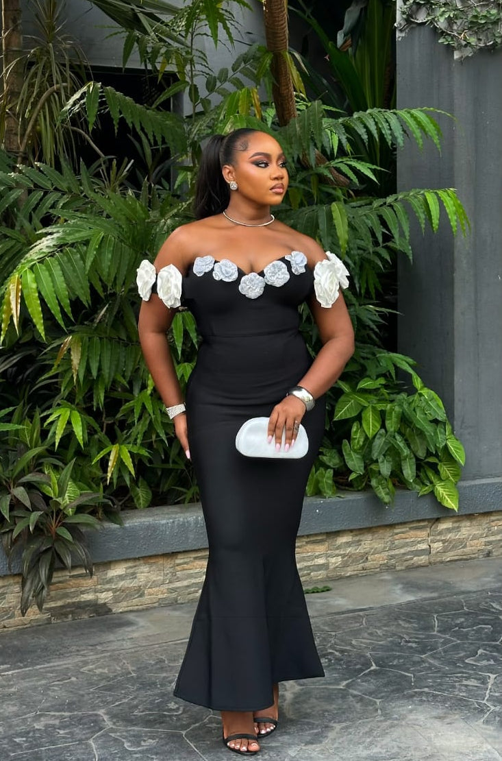 Midnight Bloom Dress - STERA FASHION 