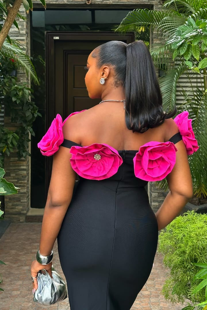 Floret Royale Dress (Pink) - STERA FASHION 