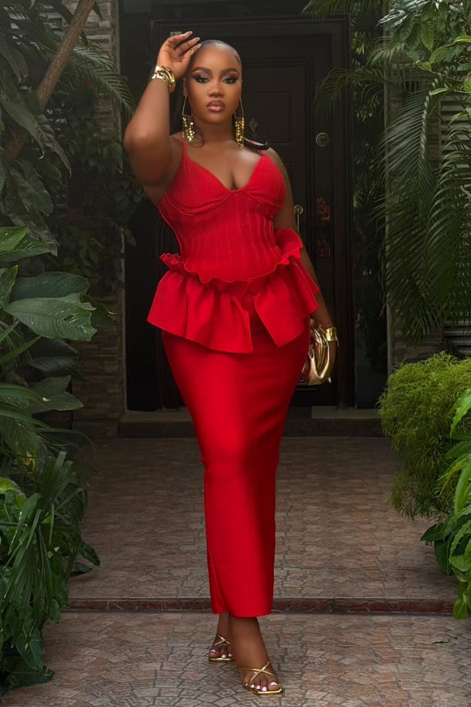 Vantelle Red Dress - STERA FASHION 