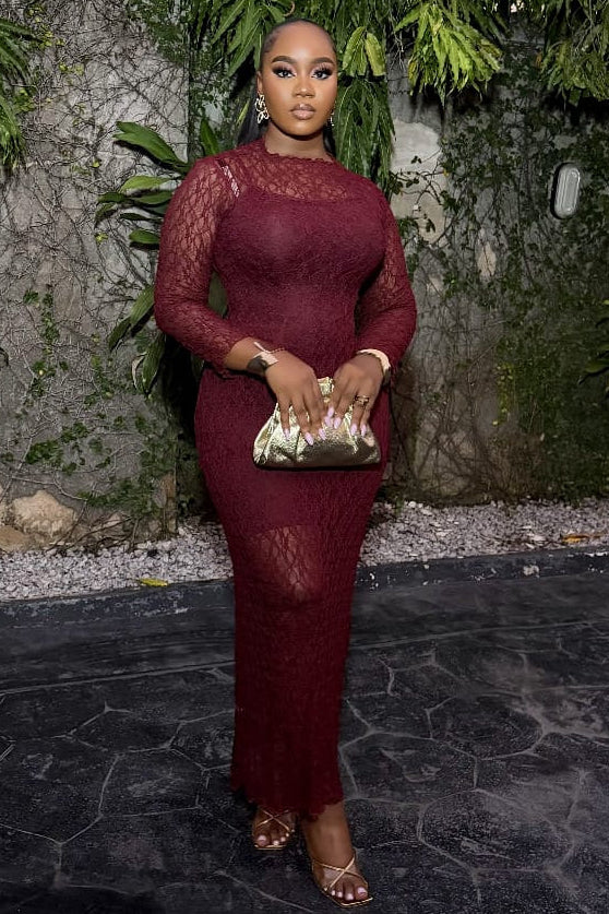 Bordeaux Royale Dress - STERA FASHION 