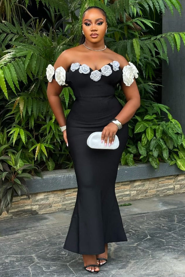 Midnight Bloom Dress - STERA FASHION 