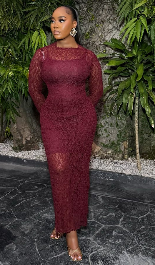Bordeaux Royale Dress - STERA FASHION 